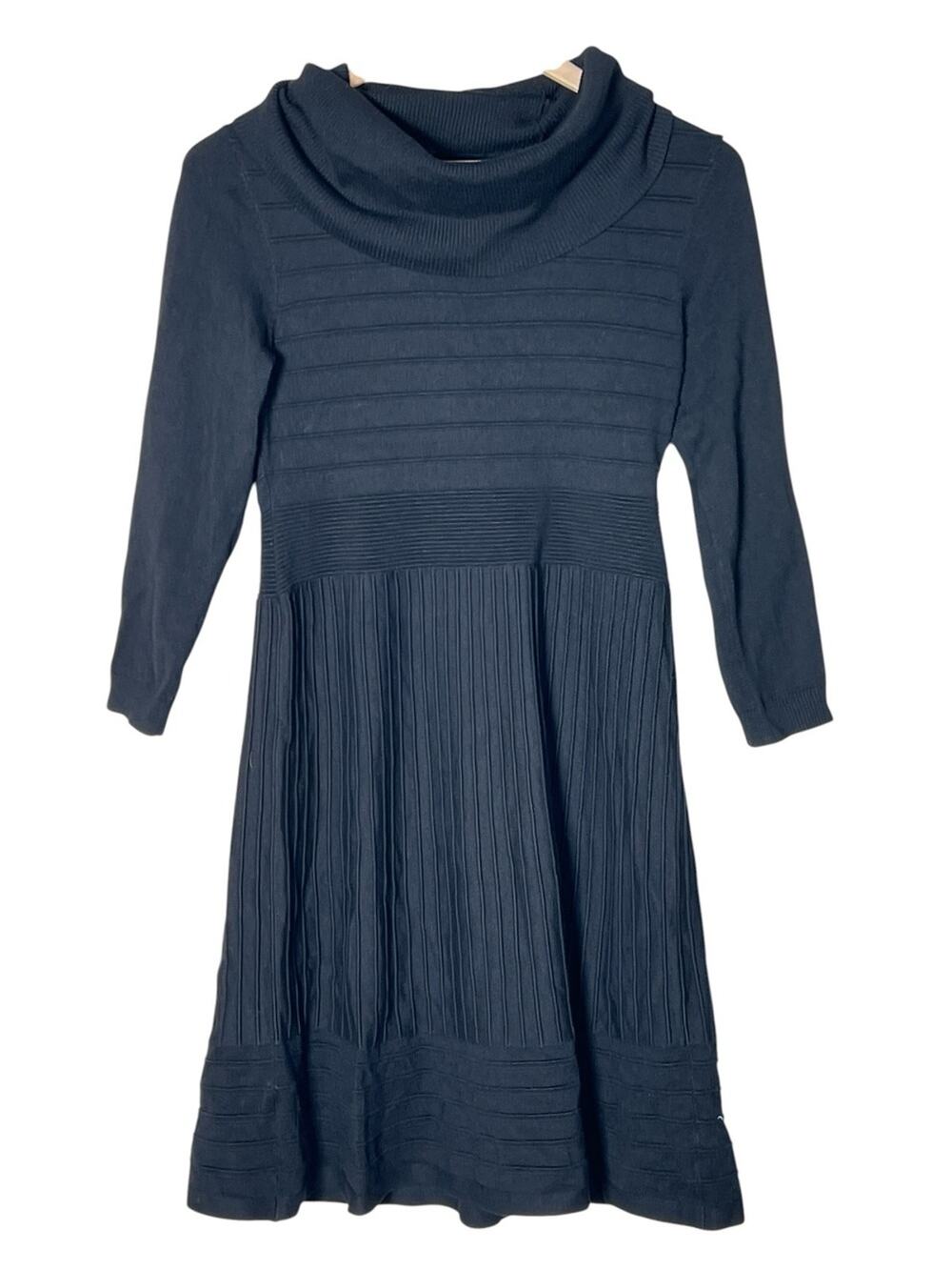 INC International Concepts Black Knit Dress with Textured Fabric medium M B123